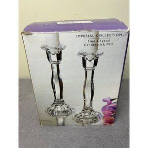 Studio Silversmiths Crystal Candlestick Set 2 count